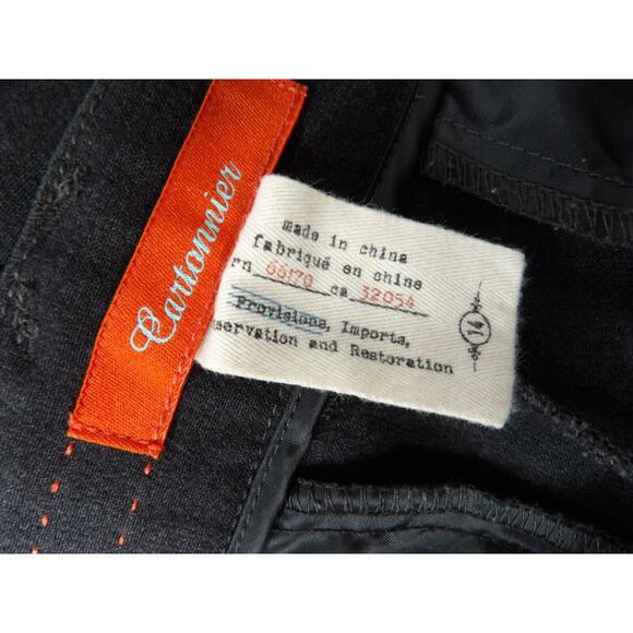 Cartonnier Anthropologie Charlie Ankle Pants Sz 14 Charcoal Gray Career Office - Picture 3 of 13